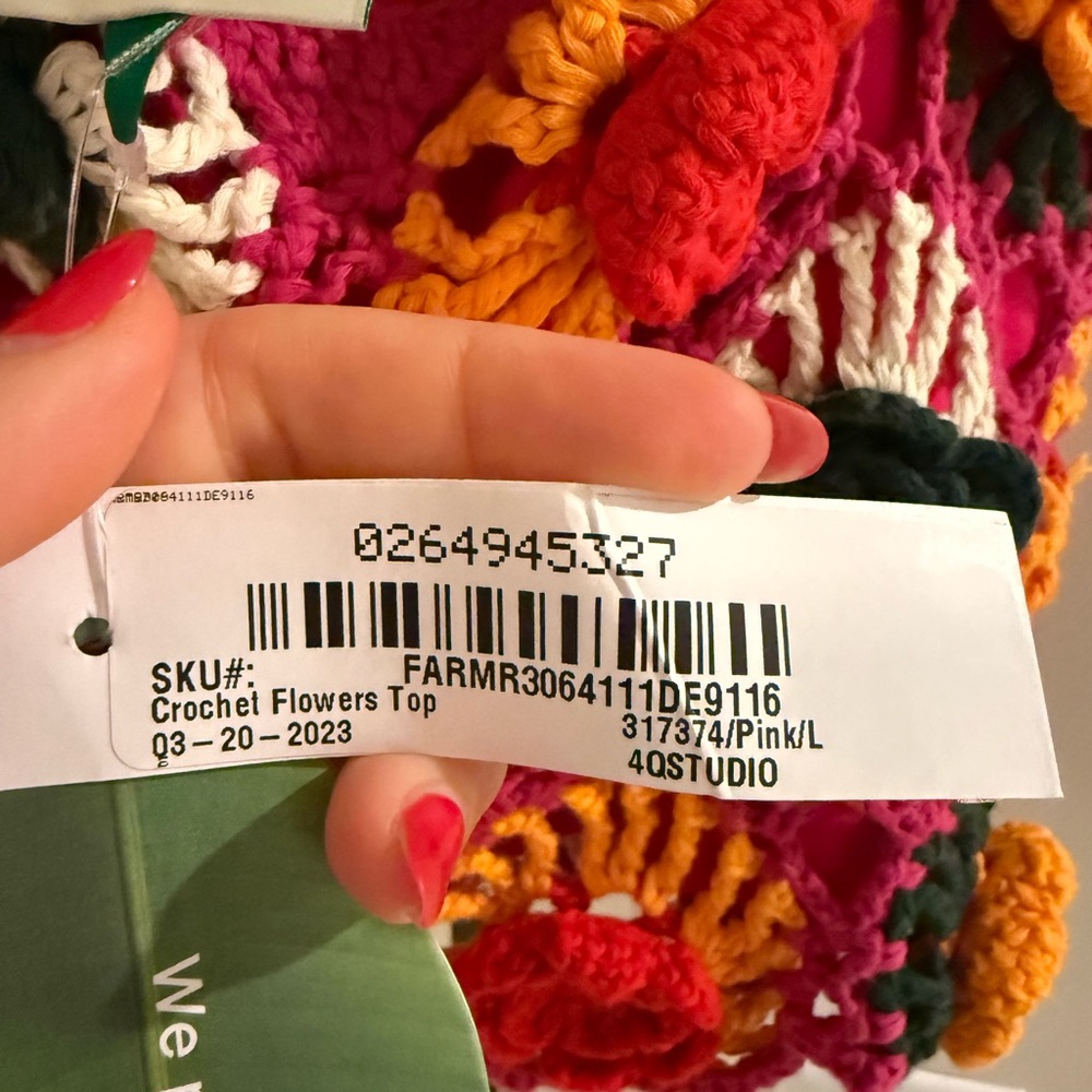 FARM Rio Multicolor Crochet Floral Top - Picture 3 of 3
